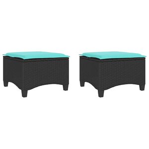 vidaXL Vrtne stolice s jastucima 2 kom. Crne 55x55x36 cm Poli ratan