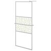 vidaXL Pregrada za tu&scaron; s policom krom 90x195 cm staklo ESG i aluminij