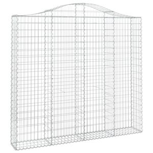 vidaXL Gabionska ko&scaron;ara s lukom 200x30x180/200 cm pocinčano željezo