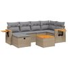 vidaXL 7-dijelni set vrtnih sofa s jastucima bež od poliratana