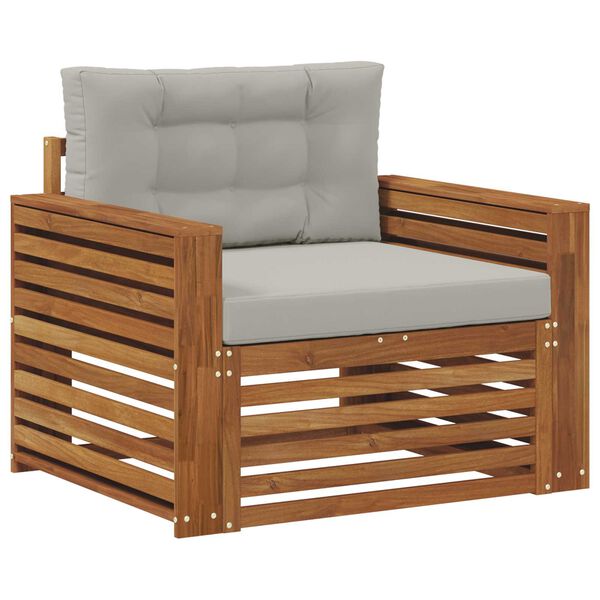 vidaXL Set vanjskih sofa Čvrsto drvo akacije i poliester Prirodna