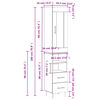 vidaXL Visoka komoda dimljeni hrast 34,5x34x180cm konstruiranog drva