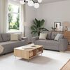 vidaXL Sofa 3 pcs Sivo-smeđa Platnasta tkanina