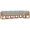 vidaXL Set vanjskih sofa s jastukom 6 pcs Prirodna i svijetlo siva