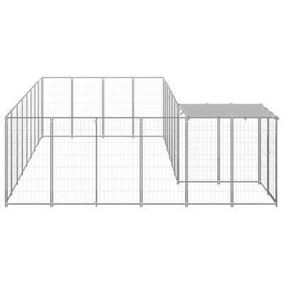 vidaXL Kavez za pse srebrni 10,89 m² čelični