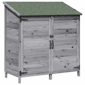 vidaXL Vrtna &Scaron;upa s krovom Siva 106,5 x 56 x 113,5 cm Čvrsto drvo jele