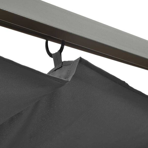 vidaXL Pergola s pomičnim krovom antracit 3 x 3 m čelična 180 g/m&sup2;