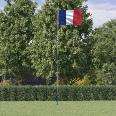 vidaXL Francuska zastava i jarbol 6,23 m aluminijska