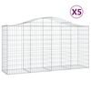 vidaXL Lučne gabionske ko&scaron;are 5 kom 200x50x100/120cm pocinčano željezo