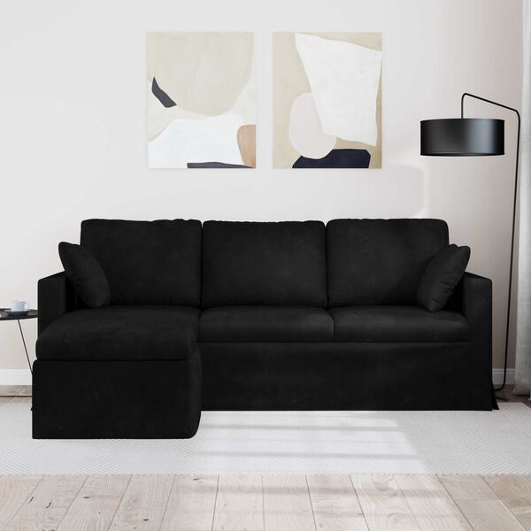 vidaXL Sofa Crna 198 x 134 x 80 cm Bar&scaron;un