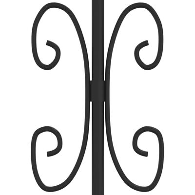 vidaXL Vrtna ograda sa šiljcima crna 190 cm od čelika obloženog prahom