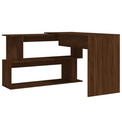 vidaXL Kutni radni stol boja hrasta 200 x 50 x 76 cm konstruirano drvo