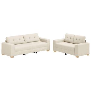 vidaXL Sofa 2 kom. Bež Platnasta tkanina