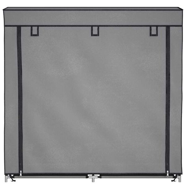282434 vidaXL Shoe Cabinet with Cover Grey 115x28x110 cm Fabric