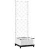 vidaXL Vrtna sadilica s re&scaron;etkom bijela 40 x 40 x 121,5 cm PP