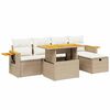 vidaXL 6-dijelni set vrtnih sofa s jastucima bež od poliratana