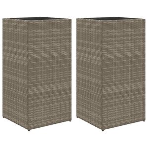 vidaXL Vrtne sadilice 2 kom siva 40 x 40 x 80 cm od poliratana