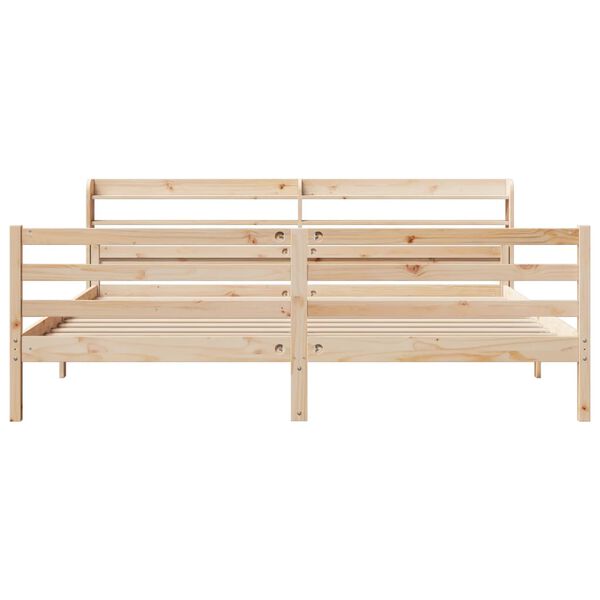 vidaXL Okvir kreveta s uzglavljem 200 x 200 cm od masivne borovine