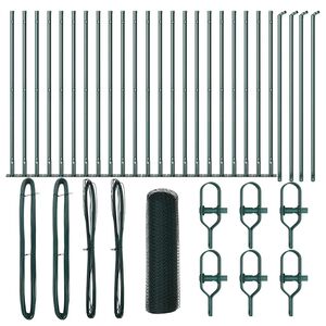 vidaXL Heksagonalna ograda s betonskom osnovom 50 x 1 m Zelena Mreža