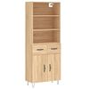 vidaXL Visoka komoda hrasta sonome 69,5x34x180cm od konstruiranog drva