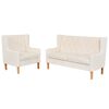 vidaXL 2-dijelni set sofa od tkanine krem bijeli