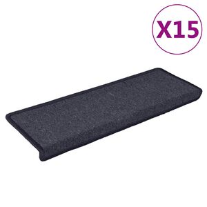 vidaXL Prostirke za stepenice 15 kom 65x21x4 cm tamno sive i plave pravokutne rubove