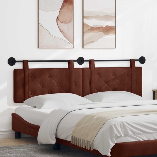vidaXL Držeće uzglavlje Zidne Sjajno smeđa 190 x 55 x 5 cm Antikni PU