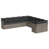 vidaXL 10-dijelni set vrtnih sofa od poliratana s jastucima sivi