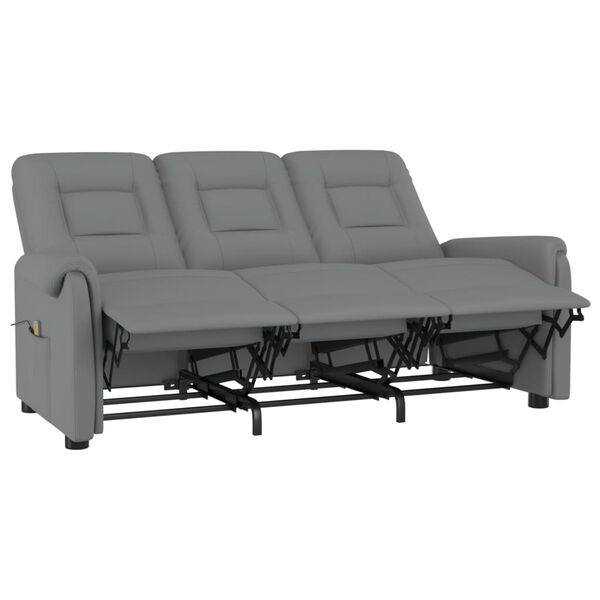 vidaXL Masažni trosjed od umjetne kože sivi