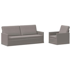 vidaXL Set sofe 2 pcs Sivosmeđa Tkanina