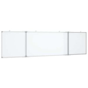 vidaXL Magnetna bijela ploča sklopiva 160 x 40 x 1,7 cm aluminijska