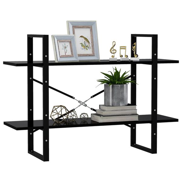 vidaXL Ormarić za knjige 2 razine crni 100x30x70 cm konstruirano drvo