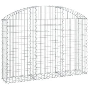 vidaXL Gabionska ko&scaron;ara s lukom 150x30x100/120 cm pocinčano željezo