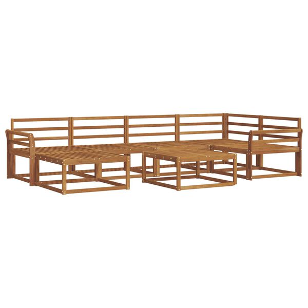 vidaXL Set vanjskih sofa 7 pcs Prirodna Čvrsto drvo akacije