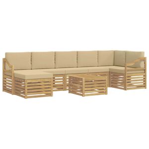 vidaXL Set vanjskih sofa 8 kom. Bijela i bež Poliester