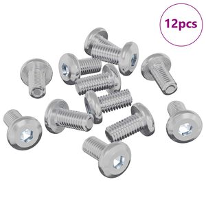 vidaXL Vijak za zaključavanje 12 pcs Srebrno M6 x 12 mm Čelik