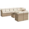 vidaXL 9-dijelni set vrtnih sofa s jastucima bež od poliratana