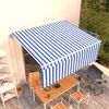vidaXL Automatska tenda na uvlačenje s roletom 4,5 x 3 m plavo-bijela