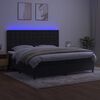 vidaXL Krevet box spring s madracem LED crni 200x200 cm bar&scaron;un