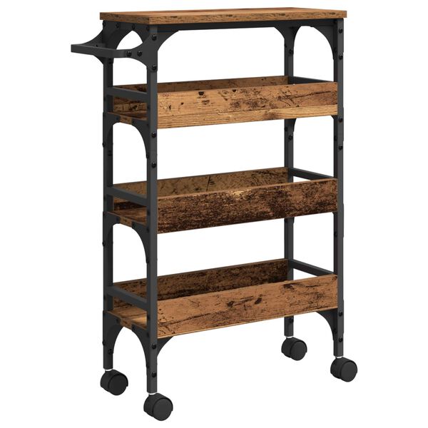 vidaXL Kuhinjski kolica Staro drvo 53 x 20 x 76 cm Konstruirano drvo