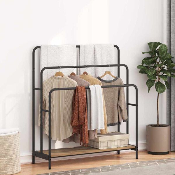 vidaXL Stalak za odjeću s policom Umjetnički hrast 90 x 30 x 100,5 cm