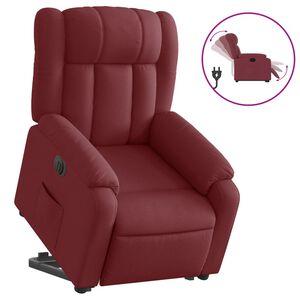 vidaXL Električni naslonjač na podizanje od tkanine boja vina