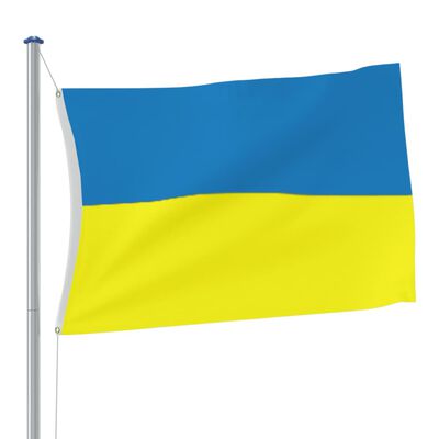 vidaXL Ukrajinska zastava s mesinganim ušicama 90 x 150 cm