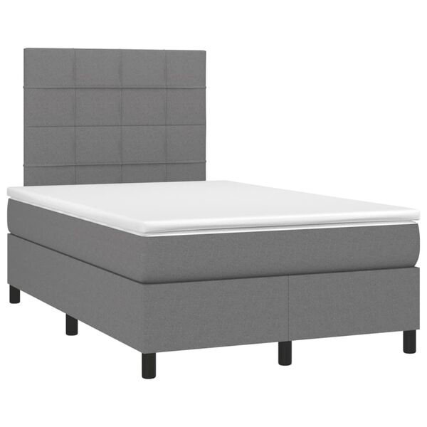 vidaXL Krevet box spring s madracem tamnosivi 120 x 190 cm tkanina