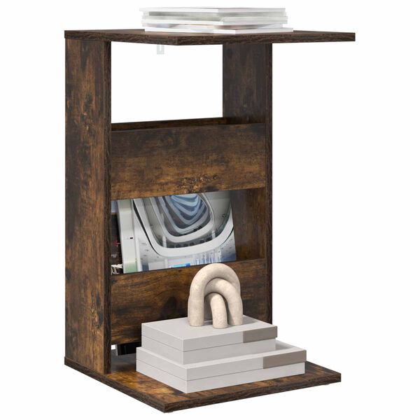 vidaXL Bocni stol Dimljeni hrast 40 x 35 x 60,5 cm Konstruirano drvo