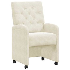 vidaXL Blagovačke stolice s kotačima 2 pcs Krema 58 x 67 x 97 cm