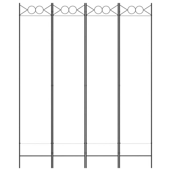 vidaXL Sobna pregrada s 4 panela bijela 160 x 200 cm od tkanine