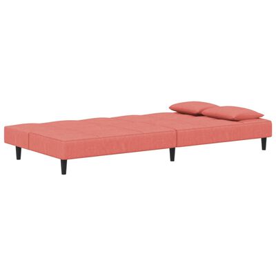 vidaXL Dvosjed na razvlačenje s dva jastuka ružičasti baršunasti