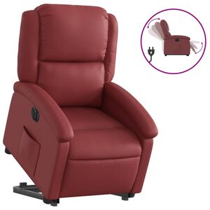 vidaXL Električni naslonjač na podizanje umjetna koža crvena boja vina