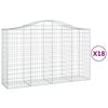 vidaXL Lučne gabionske ko&scaron;are 18kom 200x50x120/140cm pocinčano željezo